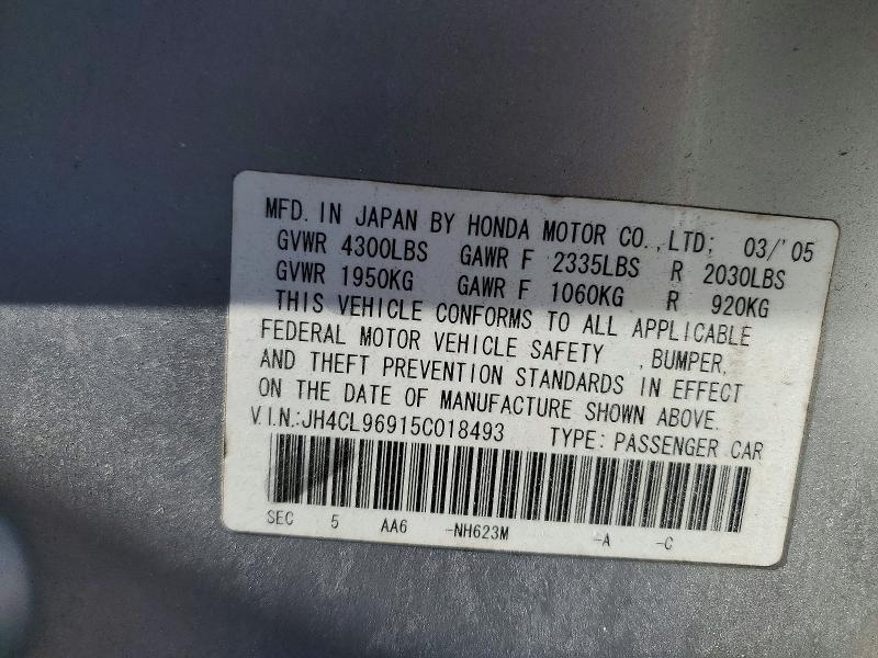 Aukcja sprzedaży 2005 Acura Tsx, vin: JH4CL96915C018493, numer aukcji: 73430175