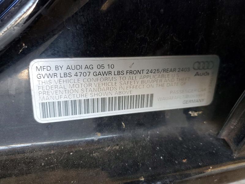 Продаж на аукціоні авто 2010 Audi A4, vin: WAUAFAFL7AN069991, номер лоту: 74780515