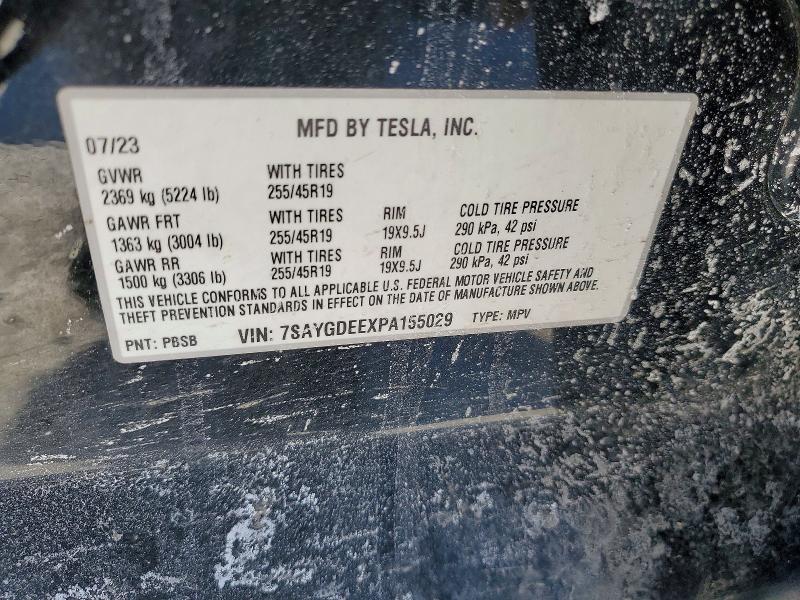 75259725 :رقم المزاد ، 7SAYGDEEXPA155029 vin ، 2023 Tesla Model Y مزاد بيع