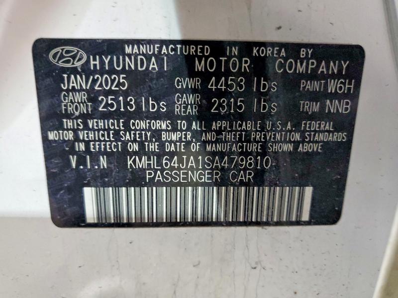 2025 Hyundai Sonata მანქანა იყიდება აუქციონზე, vin: KMHL64JA1SA479810, აუქციონის ნომერი: 74448675