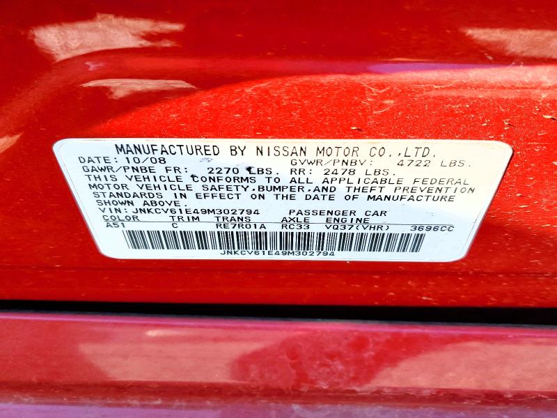 Aukcja sprzedaży 2009 Infiniti G37, vin: JNKCV61E49M302794, numer aukcji: 73466985