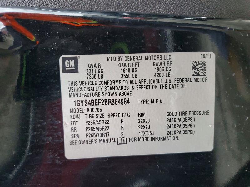 Продажа на аукционе авто 2011 Cadillac Escalade, vin: 1GYS4BEF2BR364984, номер лота: 72993495