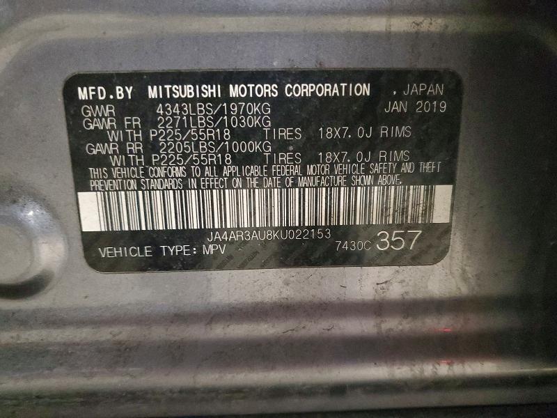 Продаж на аукціоні авто 2019 Mitsubishi Outlander Sport, vin: JA4AR3AU8KU022153, номер лоту: 98938615
