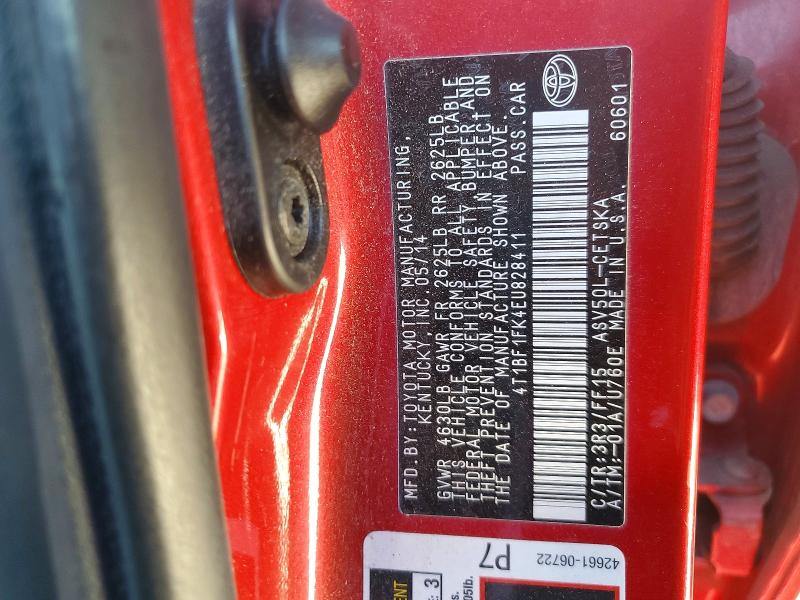 2014 Toyota Camry L მანქანა იყიდება აუქციონზე, vin: 4T1BF1FK4EU828411, აუქციონის ნომერი: 72214295