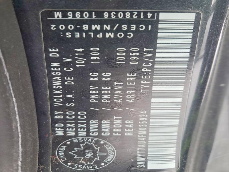 98184205 :رقم المزاد ، 3VWYT7AU4FM035924 vin ، 2015 Volkswagen Gti مزاد بيع