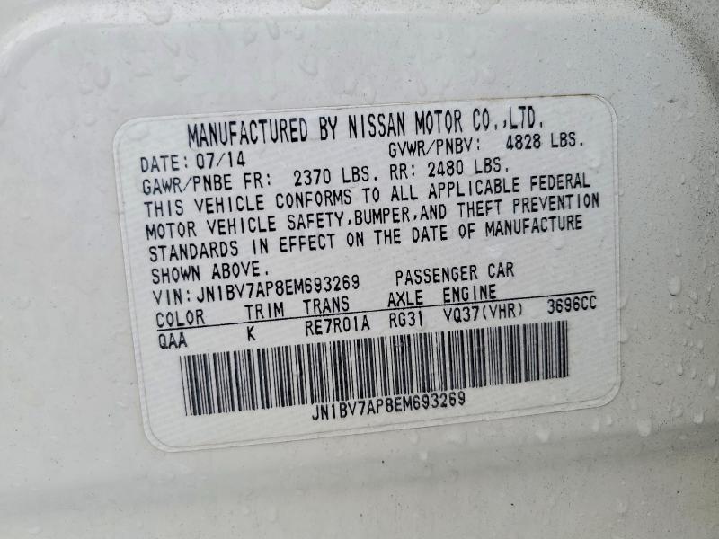 Продаж на аукціоні авто 2014 Infiniti Q50, vin: JN1BV7AP8EM693269, номер лоту: 97592085
