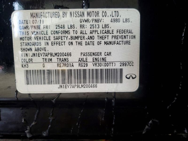 Aukcja sprzedaży 2020 Infiniti Q50, vin: JN1EV7AP9LM200466, numer aukcji: 99088385