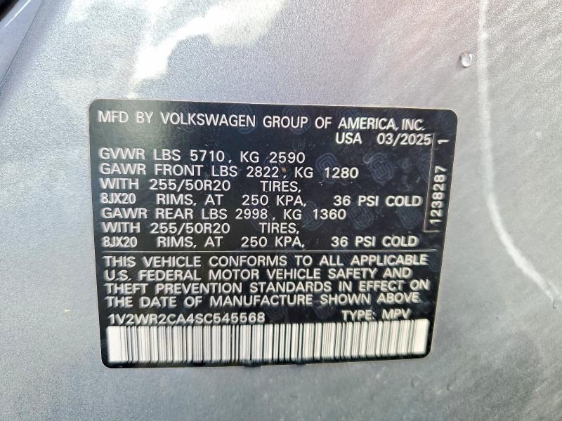 99851685 :رقم المزاد ، 1V2WR2CA4SC545568 vin ، 2025 Volkswagen Atlas مزاد بيع