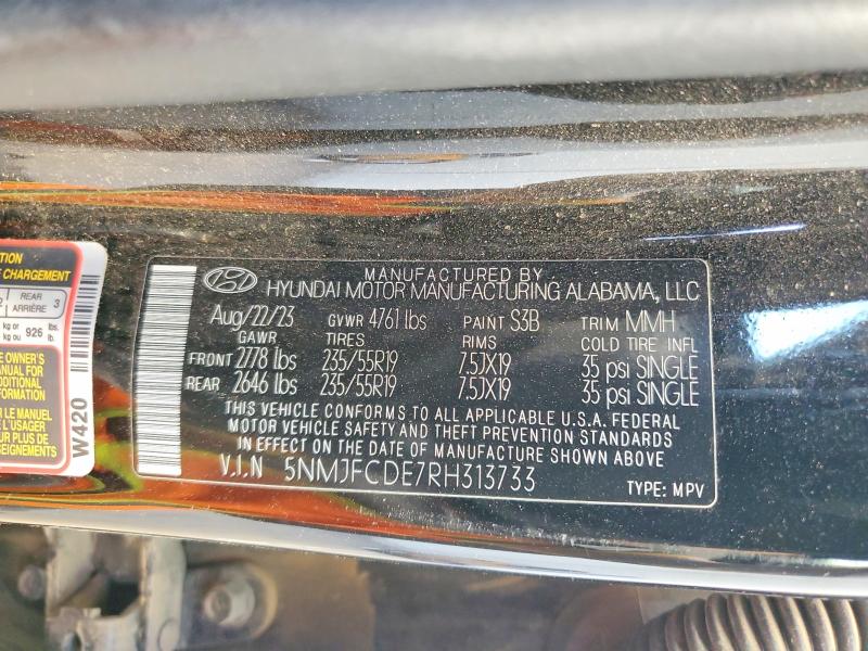 Продажа на аукционе авто 2024 Hyundai Tucson, vin: 5NMJFCDE7RH313733, номер лота: 98703775