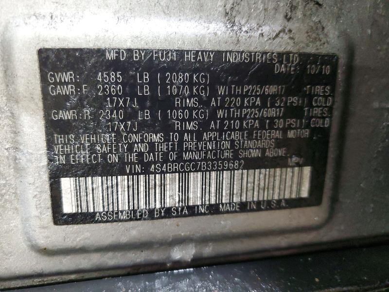 Продаж на аукціоні авто 2011 Subaru Outback, vin: 4S4BRCGC7B3359682, номер лоту: 74619055