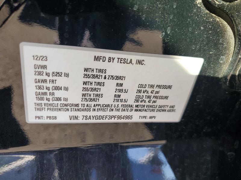 75217635 :رقم المزاد ، 7SAYGDEF3PF964965 vin ، 2023 Tesla Model Y مزاد بيع