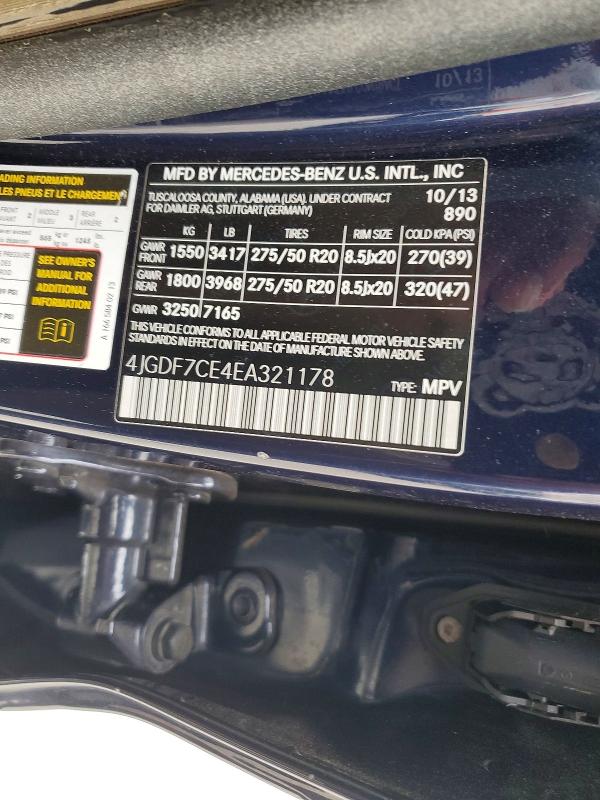 73990565 :رقم المزاد ، 4JGDF7CE4EA321178 vin ، 2014 Mercedes-benz Gl مزاد بيع