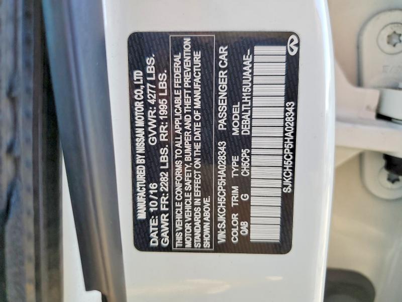 Aukcja sprzedaży 2017 Infiniti Qx30, vin: SJKCH5CP5HA028343, numer aukcji: 99890815