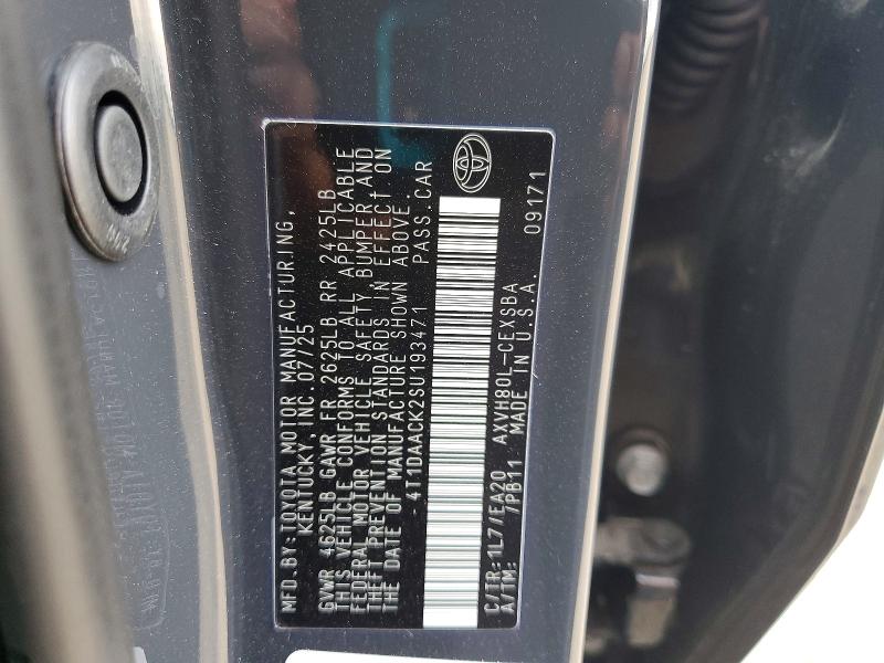 97869745 :رقم المزاد ، 4T1DAACK2SU193471 vin ، 2025 Toyota Camry Xse مزاد بيع
