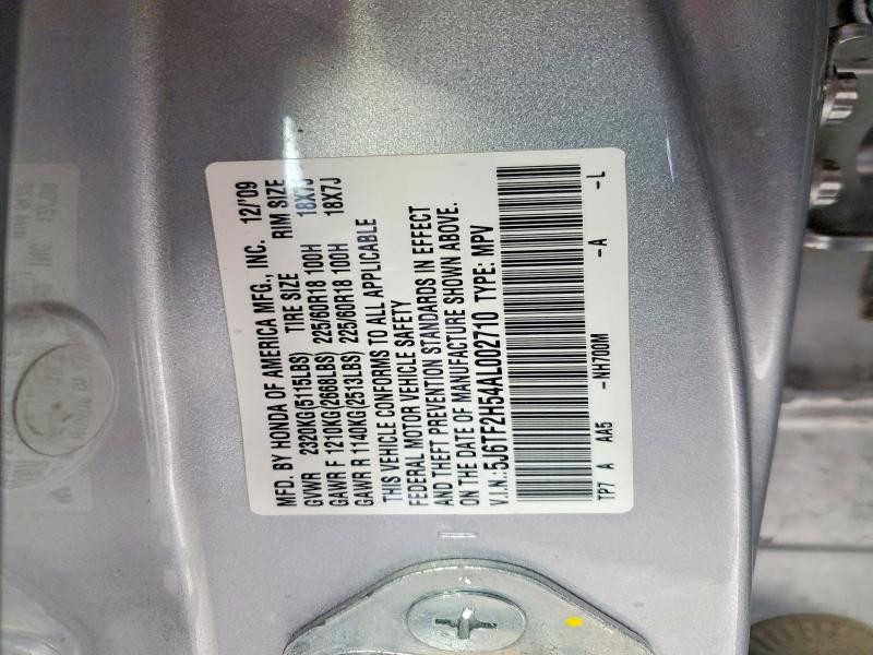 Продажа на аукционе авто 2010 Honda Accord Crosstour, vin: 5J6TF2H54AL002710, номер лота: 99037575