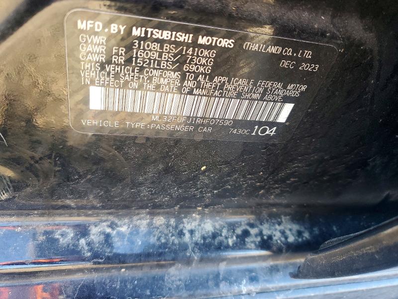 Продаж на аукціоні авто 2024 Mitsubishi Mirage, vin: ML32FUFJ1RHF07590, номер лоту: 73581355