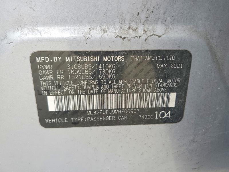 Продаж на аукціоні авто 2021 Mitsubishi Mirage, vin: ML32FUFJ9MHF06907, номер лоту: 73934755