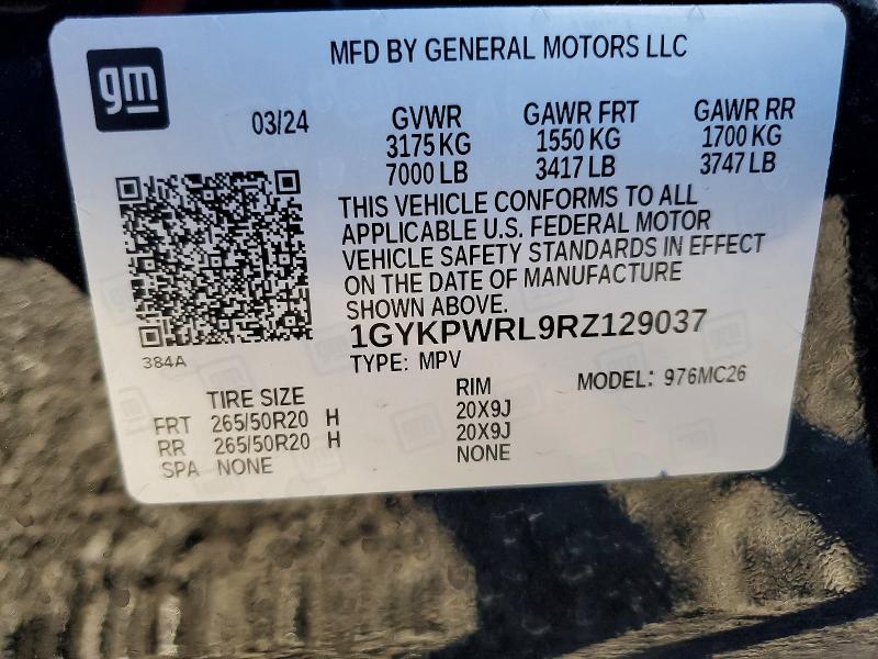 73443535 :رقم المزاد ، 1GYKPWRL9RZ129037 vin ، 2024 Cadillac Lyriq Spor مزاد بيع