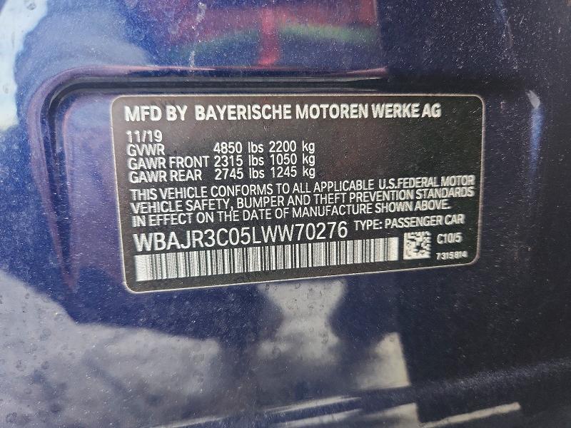 98462905 :رقم المزاد ، WBAJR3C05LWW70276 vin ، 2020 Bmw 530 مزاد بيع