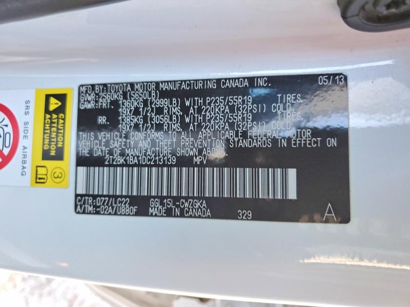 Aukcja sprzedaży 2013 Lexus Rx, vin: 2T2BK1BA1DC213139, numer aukcji: 72378405