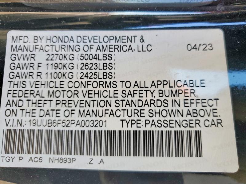 Aukcja sprzedaży 2023 Acura Tlx, vin: 19UUB6F52PA003201, numer aukcji: 98952895