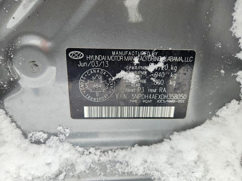 2013 Hyundai Elantra მანქანა იყიდება აუქციონზე, vin: 5NPDH4AEXDH358050, აუქციონის ნომერი: 73218475