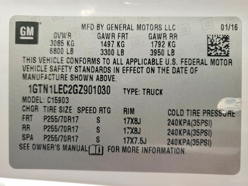 Продаж на аукціоні авто 2016 Gmc Sierra, vin: 1GTN1LEC2GZ901030, номер лоту: 75391645