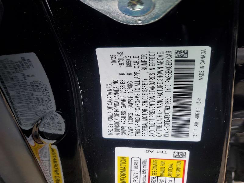 Продажа на аукционе авто 2026 Honda Civic, vin: 2HGFE4F8XTH319830, номер лота: 98459655