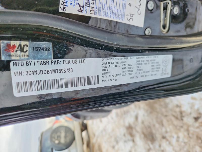 Aukcja sprzedaży 2021 Jeep Compass Tr, vin: 3C4NJDDB1MT598730, numer aukcji: 75474625