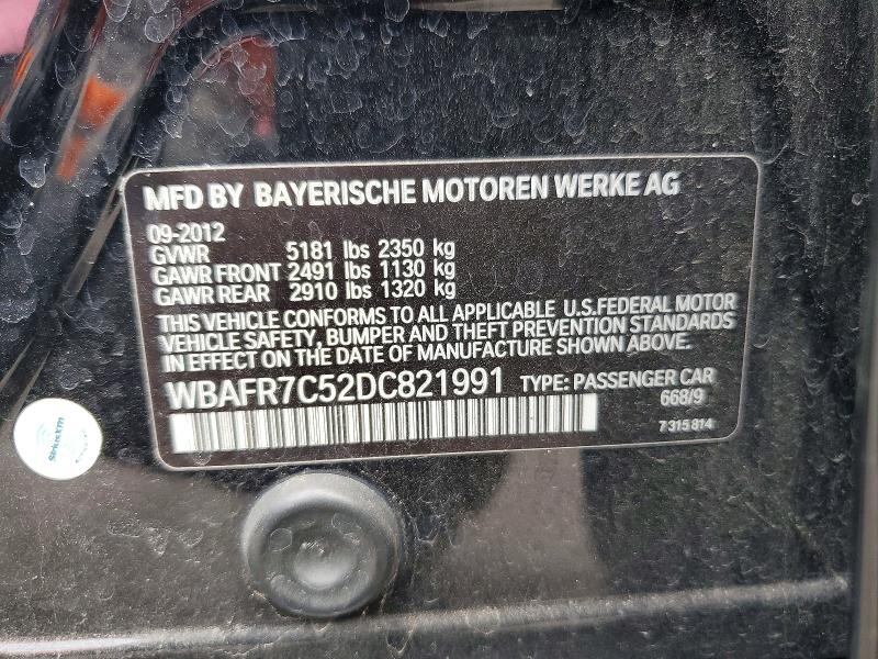 Продаж на аукціоні авто 2013 Bmw 535 I, vin: WBAFR7C52DC821991, номер лоту: 98574965