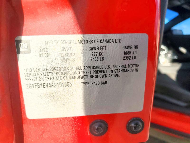 Auction sale of the 2010 Chevrolet Camaro, vin: 2G1FB1EV4A9101363, lot number: 72587735