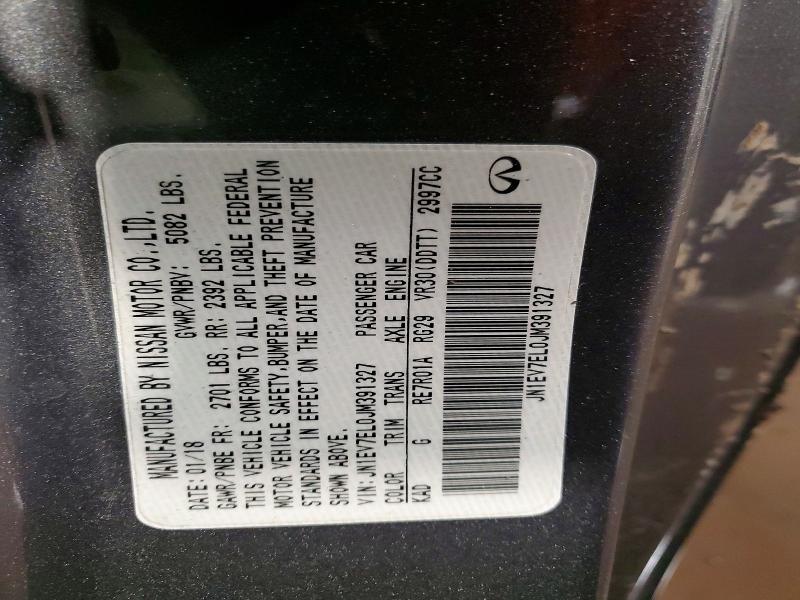 Aukcja sprzedaży 2018 Infiniti Q60, vin: JN1EV7EL0JM391327, numer aukcji: 74262785