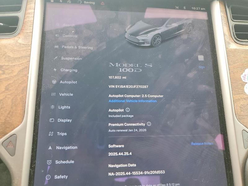 Aukcja sprzedaży 2018 Tesla Model S, vin: 5YJSA1E20JF270287, numer aukcji: 75091795