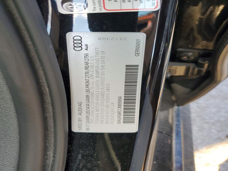 Aukcja sprzedaży 2018 Audi A6 Prestig, vin: WAUH3AFC1JN005694, numer aukcji: 72697205