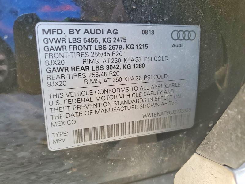 Продаж на аукціоні авто 2018 Audi Q5, vin: WA1BNAFY0J2233339, номер лоту: 98945835