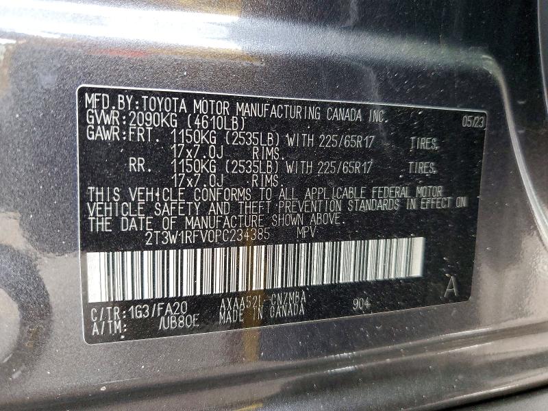 75375845 :رقم المزاد ، 2T3W1RFV0PC234385 vin ، 2023 Toyota Rav4 مزاد بيع