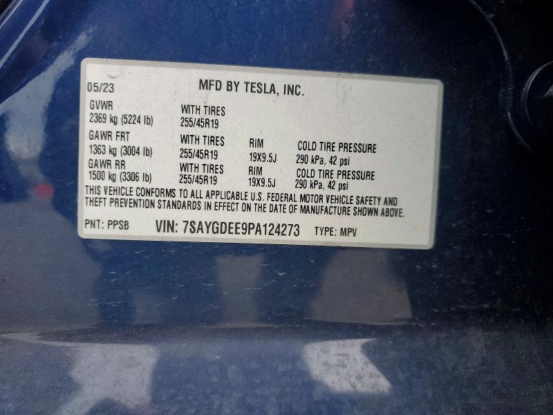 Aukcja sprzedaży 2023 Tesla Model Y, vin: 7SAYGDEE9PA124273, numer aukcji: 99386755