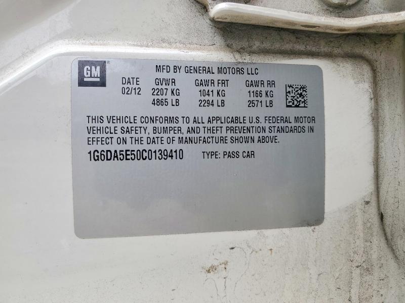 72870815 :رقم المزاد ، 1G6DA5E50C0139410 vin ، 2012 Cadillac Cts مزاد بيع