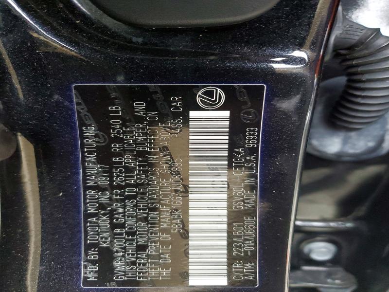 97495915 :رقم المزاد ، 58ABK1GG7JU081895 vin ، 2018 Lexus Es مزاد بيع