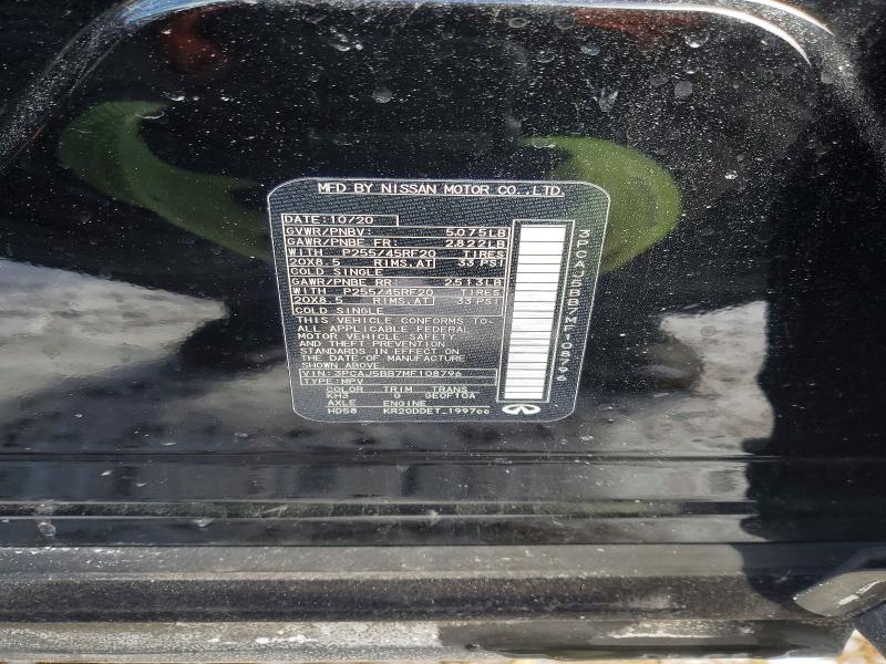 75212515 :رقم المزاد ، 3PCAJ5BB7MF108796 vin ، 2021 Infiniti Qx50 مزاد بيع