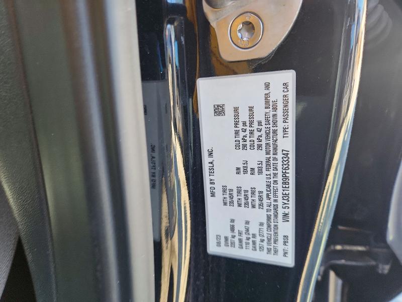 Продаж на аукціоні авто 2023 Tesla Model 3, vin: 5YJ3E1EB9PF633347, номер лоту: 74861965