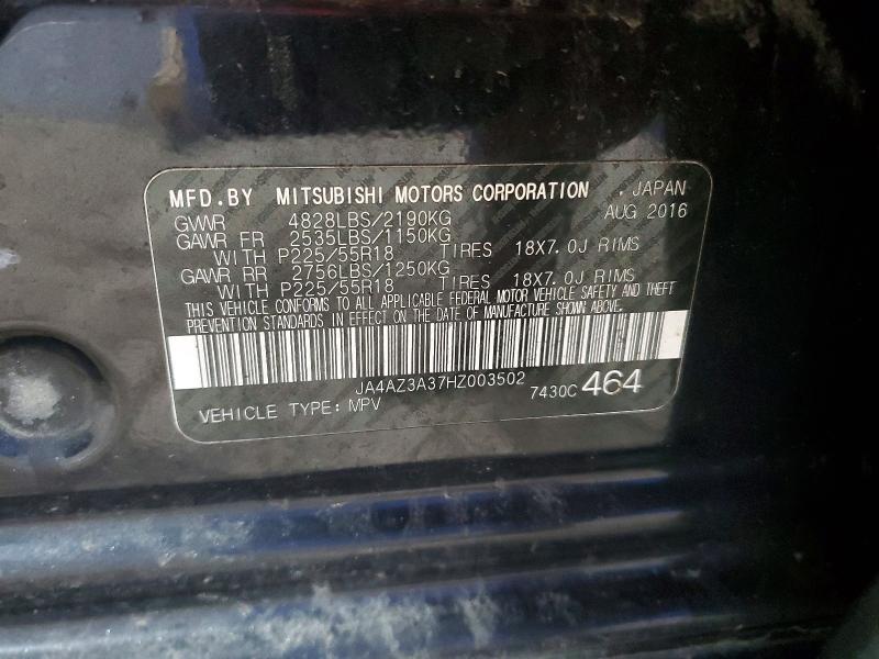 Auction sale of the 2017 Mitsubishi Outlander, vin: JA4AZ3A37HZ003502, lot number: 99998455