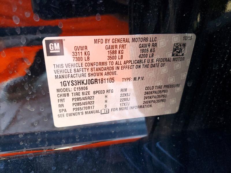 Продажа на аукционе авто 2016 Cadillac Escalade E, vin: 1GYS3HKJ0GR181105, номер лота: 74356045