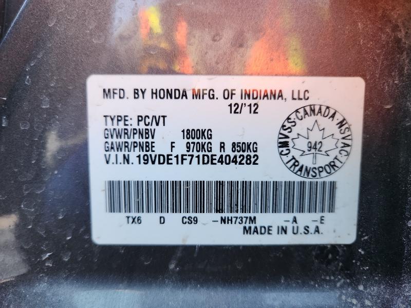 Auction sale of the 2013 Acura Ilx 20 Tec, vin: 19VDE1F71DE404282, lot number: 75311495