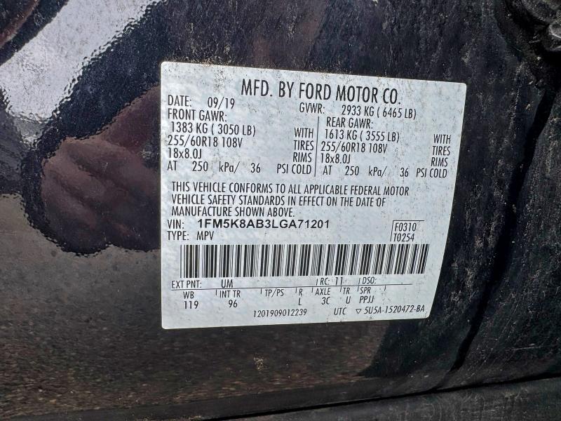 Aukcja sprzedaży 2020 Ford Explorer P, vin: 1FM5K8AB3LGA71201, numer aukcji: 74026105