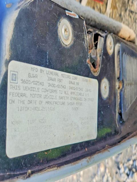 1990 Gmc Sierra მანქანა იყიდება აუქციონზე, vin: 1GTDK14K5LZ511426, აუქციონის ნომერი: 99697945