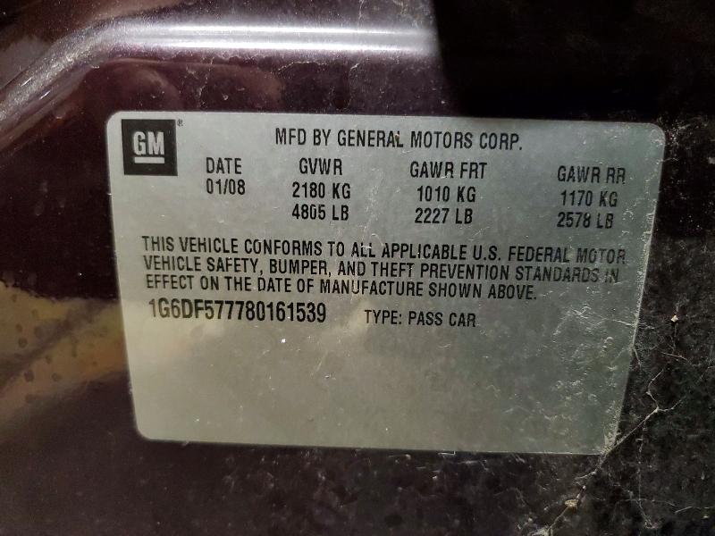 74455895 :رقم المزاد ، 1G6DF577780161539 vin ، 2008 Cadillac Cts مزاد بيع