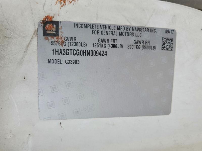 74816465 :رقم المزاد ، 1HA3GTCG0HN009424 vin ، 2017 Chevrolet Express G3500 مزاد بيع