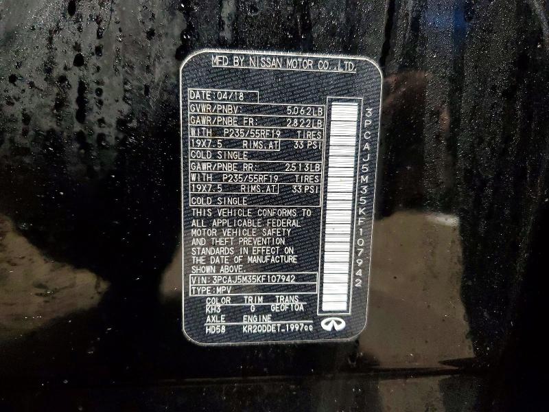 Aukcja sprzedaży 2019 Infiniti Qx50, vin: 3PCAJ5M35KF107942, numer aukcji: 73207645