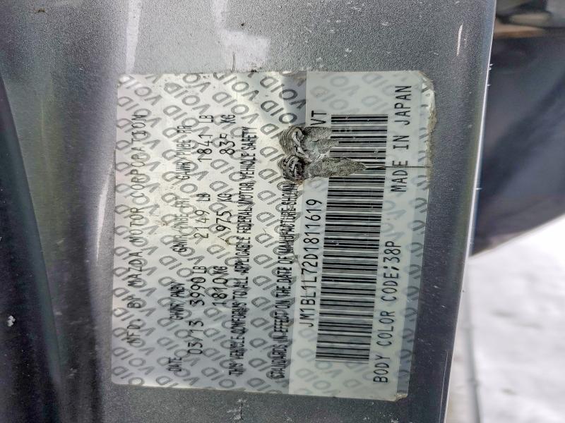 96603095 :رقم المزاد ، JM1BL1L72D1811619 vin ، 2013 Mazda 3 I مزاد بيع